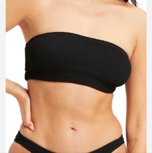 Good American Black Bandeau Top